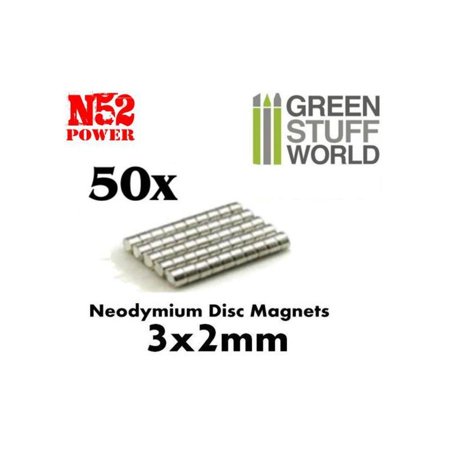 Imanes Neodimio 3x2mm - 50 unidades (N52)