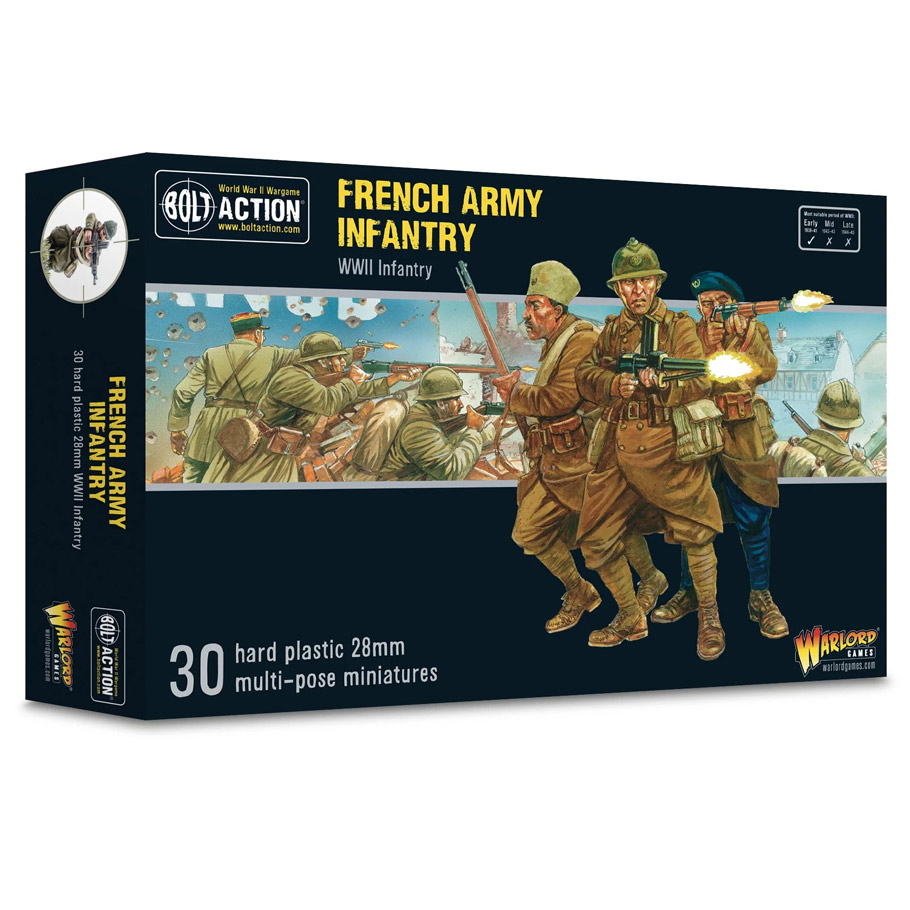 WARLORD GAMES French Army Infantry - 28mm Scale Plastic Miniatures for Bolt Action Highly Detailed World War 2 Miniatures for Table-top Wargaming