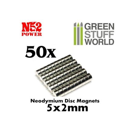 Imanes Neodimio 5x2mm - 50 unidades (N52)