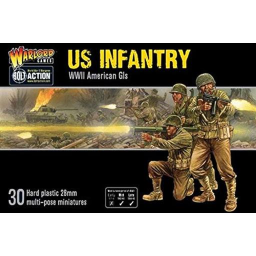 US Infantry GI's - 28mm Scale Plastic Miniatures for Bolt Action by Warlord Games - Highly Detailed World War 2 Miniatures for Table-top Wargaming