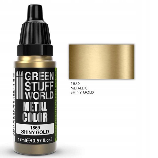Green Stuff World Shiny Gold Metallic Model Paint 17ml 1869